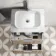 Cadiz Fluted Apex Oak Wall Hung Drawer Vanity with Marble Top & Reno Basin 600mm - Chrome Handles
