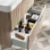 Cadiz Fluted Apex Oak Wall Hung Basin Drawer Vanity 800mm - Chrome Handles