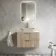 Cadiz Fluted Apex Oak Wall Hung Drawer Vanity with Marble Top 800mm (Excludes Basin) - Chrome Handles