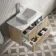 Cadiz Fluted Apex Oak Wall Hung Drawer Vanity with Marble Top 800mm (Excludes Basin) - Chrome Handles