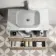 Cadiz Fluted Apex Oak Wall Hung Drawer Vanity with Marble Top 800mm (Excludes Basin) - Chrome Handles
