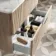 Cadiz Fluted Apex Oak Wall Hung Drawer Vanity with Marble Top & Marin Basin 800mm - Chrome Handles