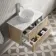 Cadiz Fluted Apex Oak Wall Hung Drawer Vanity with Marble Top & Nevis Basin 800mm - Chrome Handles