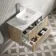Cadiz Fluted Apex Oak Wall Hung Drawer Vanity with Marble Top & Reno Basin 800mm - Chrome Handles