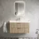 Cadiz Fluted Apex Oak Wall Hung Basin Drawer Vanity 1000mm - Chrome Handles