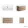 Cadiz Fluted Apex Oak Wall Hung Basin Drawer Vanity 1000mm - Chrome Handles