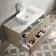 Cadiz Fluted Apex Oak Wall Hung Drawer Vanity with Marble Top & Reno Basin 1000mm - Chrome Handles