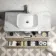 Cadiz Fluted Apex Oak Wall Hung Drawer Vanity with Marble Top & Reno Basin 1000mm - Chrome Handles