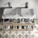 Cadiz Fluted Apex Oak Double Wall Hung Drawer Vanity with Marble Top 1200mm (Excludes Basin) - Chrome Handles