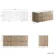 Cadiz Fluted Apex Oak Double Wall Hung Drawer Vanity with Marble Top 1200mm (Excludes Basin) - Chrome Handles