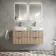 Cadiz Fluted Apex Oak Double Wall Hung Drawer Vanity with Marble Top & Marin Basin 1200mm - Chrome Handles