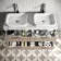 Cadiz Fluted Apex Oak Double Wall Hung Drawer Vanity with Marble Top & Reno Basin 1200mm - Chrome Handles