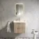 Cadiz Fluted Apex Oak Wall Hung Basin Drawer Vanity 600mm - Brushed Brass Accents