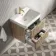 Cadiz Fluted Apex Oak Wall Hung Basin Drawer Vanity 600mm - Brushed Brass Accents
