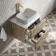 Cadiz Fluted Apex Oak Wall Hung Drawer Vanity with Marble Top 600mm (Excludes Basin) - Brushed Brass Accents