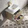 Cadiz Fluted Apex Oak Wall Hung Drawer Vanity with Marble Top & Marin Basin 600mm - Brushed Brass Accents