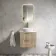 Cadiz Fluted Apex Oak Wall Hung Drawer Vanity with Marble Top & Nevis Basin 600mm - Brushed Brass Accents