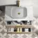 Cadiz Fluted Apex Oak Wall Hung Drawer Vanity with Marble Top 800mm (Excludes Basin) - Brushed Brass Accents