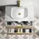 Cadiz Fluted Apex Oak Wall Hung Drawer Vanity with Marble Top & Marin Basin 800mm - Brushed Brass Accents