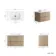 Cadiz Fluted Apex Oak Wall Hung Drawer Vanity with Marble Top & Reno Basin 800mm - Brushed Brass Accents