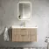 Cadiz Fluted Apex Oak Wall Hung Basin Drawer Vanity 1000mm - Brushed Brass Accents