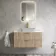 Cadiz Fluted Apex Oak Wall Hung Drawer Vanity with Marble Top 1000mm (Excludes Basin) - Brushed Brass Accents