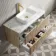 Cadiz Fluted Apex Oak Wall Hung Drawer Vanity with Marble Top & Reno Basin 1000mm - Brushed Brass Accents