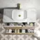 Cadiz Fluted Apex Oak Wall Hung Drawer Vanity with Marble Top & Reno Basin 1000mm - Brushed Brass Accents