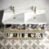 Cadiz Fluted Apex Oak Wall Hung Double Basin Drawer Vanity 1200mm - Brushed Brass Accents