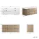 Cadiz Fluted Apex Oak Wall Hung Double Basin Drawer Vanity 1200mm - Brushed Brass Accents