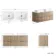 Cadiz Fluted Apex Oak Double Wall Hung Drawer Vanity with Marble Top & Marin Basin 1200mm - Brushed Brass Accents