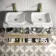 Cadiz Fluted Apex Oak Double Wall Hung Drawer Vanity with Marble Top & Reno Basin 1200mm - Brushed Brass Accents