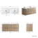 Cadiz Fluted Apex Oak Double Wall Hung Drawer Vanity with Marble Top & Reno Basin 1200mm - Brushed Brass Accents