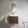 Cadiz Fluted Apex Walnut Wall Hung Basin Drawer Vanity 600mm - Chrome Handles