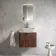 Cadiz Fluted Apex Walnut Wall Hung Drawer Vanity with Marble Top 600mm (Excludes Basin) - Chrome Handles
