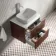 Cadiz Fluted Apex Walnut Wall Hung Drawer Vanity with Marble Top 600mm (Excludes Basin) - Chrome Handles