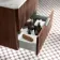 Cadiz Fluted Apex Walnut Wall Hung Drawer Vanity with Marble Top 600mm (Excludes Basin) - Chrome Handles