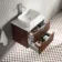 Cadiz Fluted Apex Walnut Wall Hung Drawer Vanity with Marble Top & Marin Basin 600mm - Chrome Handles