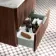 Cadiz Fluted Apex Walnut Wall Hung Drawer Vanity with Marble Top & Nevis Basin 600mm - Chrome Handles
