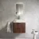 Cadiz Fluted Apex Walnut Wall Hung Drawer Vanity with Marble Top & Reno Basin 600mm - Chrome Handles
