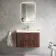 Cadiz Fluted Apex Walnut Wall Hung Basin Drawer Vanity 800mm - Chrome Handles
