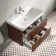 Cadiz Fluted Apex Walnut Wall Hung Basin Drawer Vanity 800mm - Chrome Handles