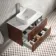 Cadiz Fluted Apex Walnut Wall Hung Drawer Vanity with Marble Top & Marin Basin 800mm - Chrome Handles