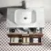 Cadiz Fluted Apex Walnut Wall Hung Drawer Vanity with Marble Top & Marin Basin 800mm - Chrome Handles