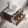Cadiz Fluted Apex Walnut Wall Hung Drawer Vanity with Marble Top & Nevis Basin 800mm - Chrome Handles