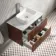 Cadiz Fluted Apex Walnut Wall Hung Drawer Vanity with Marble Top & Reno Basin 800mm - Chrome Handles
