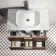 Cadiz Fluted Apex Walnut Wall Hung Drawer Vanity with Marble Top & Reno Basin 800mm - Chrome Handles