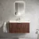 Cadiz Fluted Apex Walnut Wall Hung Basin Drawer Vanity 1000mm - Chrome Handles