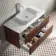 Cadiz Fluted Apex Walnut Wall Hung Drawer Vanity with Marble Top 1000mm (Excludes Basin) - Chrome Handles