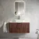 Cadiz Fluted Apex Walnut Wall Hung Drawer Vanity with Marble Top & Marin Basin 1000mm - Chrome Handles